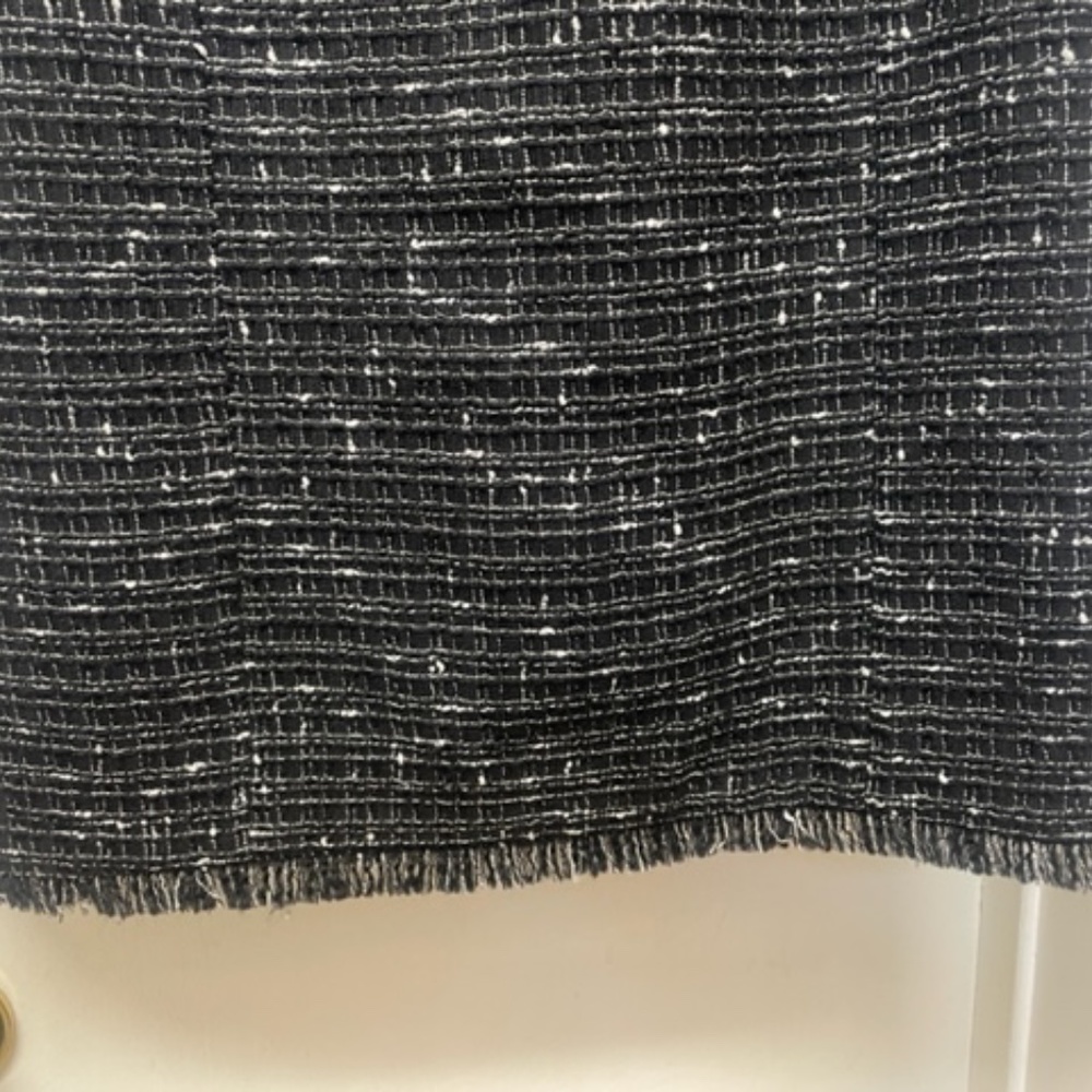 KATE SPADE Black Tweed Woodland Dress w Lamb Leather Trim - Picture 9 of 11